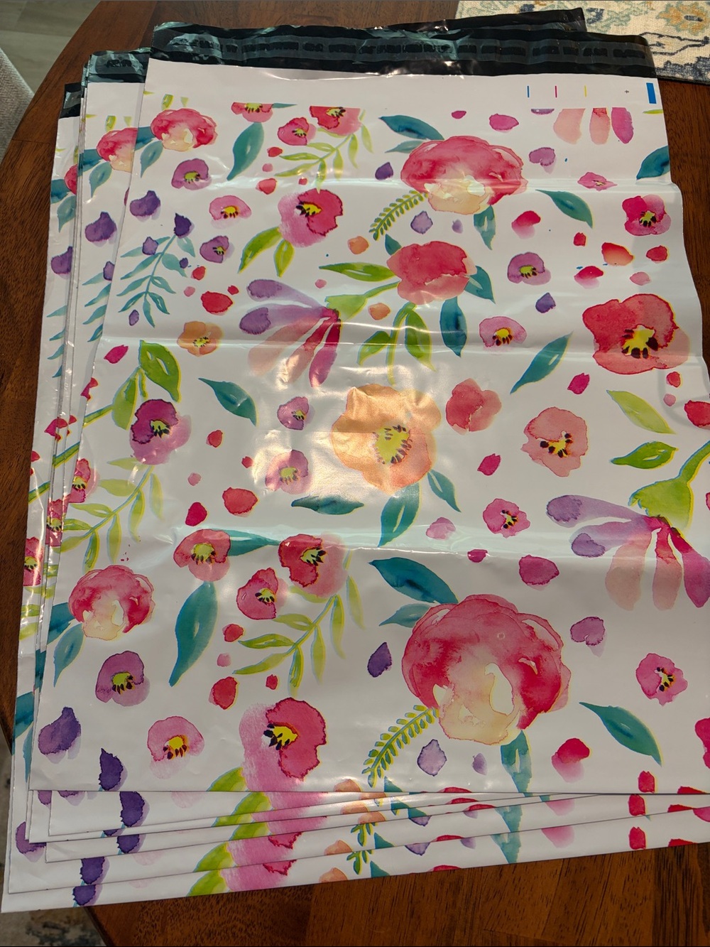 QTY 8 Floral Poly Mailers 14” x 19”